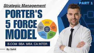 Porters Five Forces Model  Competitive Analysis  CA Inter BCom BBA MBA  Strategic Management [upl. by Ateerys]