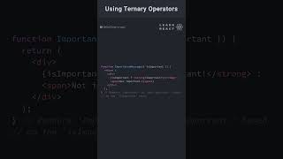 Ternary Operators in React coding reactfrontend webdevelopment programming frontend react [upl. by Gerrard60]