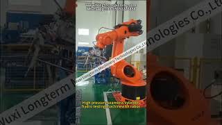 High pressure seamless cylinder hydro testing machinewith robot [upl. by Gnuhn]