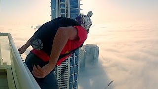 BASE jump into Downtown  Tall Building [upl. by Ardnossak]