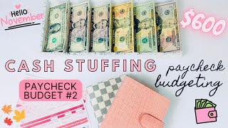 600 CASH ENVELOPE STUFFING  Paycheck Budget  SINKING FUNDS  SAVINGS CHALLENGE  Cash Stuffing 3 [upl. by Esirtal39]