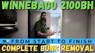 2019 Winnebago Micro Minnie 2100BH Complete Bunk Removal [upl. by Namyac]