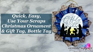 Quick Easy Use Your Stampin’ Up Scraps Christmas Ornament amp Gift Tag Bottle Tag [upl. by Selemas]