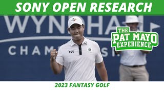 2023 Sony Open Picks Research Course Preview Guess The Odds  2023 DFS Golf Picks [upl. by Kaiser]