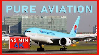 45 Min PURE Aviation Landings and Taking offs  4K 50fps [upl. by Santini]