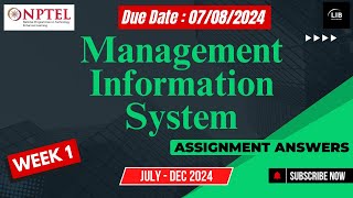 Management Information System Week 1 NPTEL Assignment Answers  July 2024 Learn in brief [upl. by Assiron910]