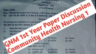 GNM First Year Community health Nursing1 CHN1 Paper Discussion Rajasthan Nursing Council RNC [upl. by Jayme245]