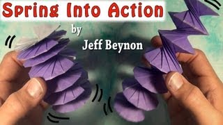 Origami Spring Into Action designed by Jeff Beynon [upl. by Winer]