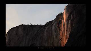 Horsetail Fall Yosemite turned Golden at Sunset [upl. by Atina]