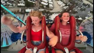 Unbelievable Stunt Girl Takes on SlingShot Ride and Passes Out [upl. by Hgieliak]