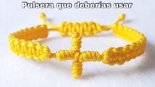 TUTORIAL COMO HACER PULSERAS DE CRUZ 2 DIFERENTES NUDOS DIY 2018 [upl. by Silverman953]