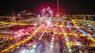 Fireworks over Keflavik  New years eve 2017 [upl. by Eceinhoj]