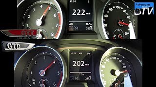 Golf 7 GTI vs Golf 7 GTD  0220 kmh acceleration 1080p [upl. by Assirrem704]