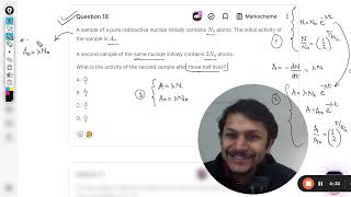 A sample of a pure radioactive nuclide initially contains N0​ atoms The initial activity of the s [upl. by Zoes]