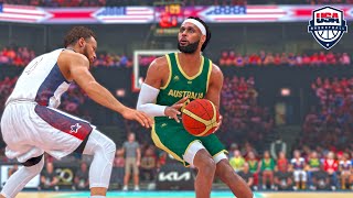 NBA 2K24 Olympics Mode  USA vs AUSTRALIA Exhibition 4th QTR Highlights [upl. by Hetty]