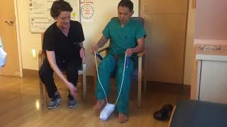 How To Put On Compression Stockings After Knee or Hip Replacement Surgery [upl. by Amund]