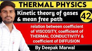 Relation btw coefficient of viscosity coefficient of thermal conductivity coefficient of diffusion [upl. by Helman]