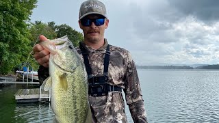 Largemouth bass Rain Oh mama oh mama oh mama Lamoka Lake NY [upl. by Neelyar]