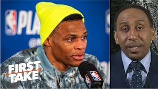 Russell Westbrooks behavior at press conferences is uncalled for  Stephen A  First Take [upl. by Ytissahc]