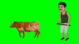 green screen animation ।greenscreen cow।chroma key greenscreen animal। [upl. by Gildas513]