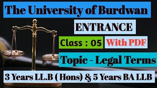 Burdwan University Law Entrance Test  BU  LLB  BA LLB  Legal Terms amp Maxims  Burdwn  Law [upl. by Lynelle]