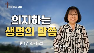 의지하는 생명의 말씀 민174절 에덴 동산 교회 문미숙목자 [upl. by Eanat]