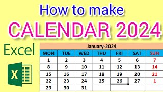 How to make Calendar in Excel II Make Calendar in Excel 2024 [upl. by Erhard]