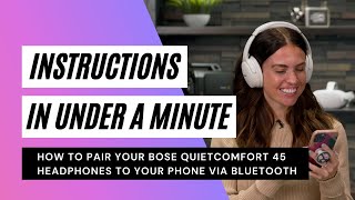 How to Pair the Bose QC 45 Headphones With Bluetooth [upl. by Rettig505]