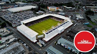 Drone Flight over north Warrington featuring the Halliwell Jones Stadium [upl. by Asfah729]