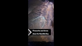 Fireworks and drone show for Bastille Day [upl. by Osanna]