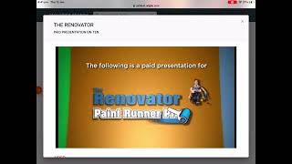 The Following is a paid presentation for the Renovator paint runner pro [upl. by Hu]