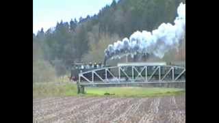 Dampfzug der DBK auf KBS 785 GaildorfWest  Untergröningen am 11121999 bei GaildorfUnterrot [upl. by Nahshun733]