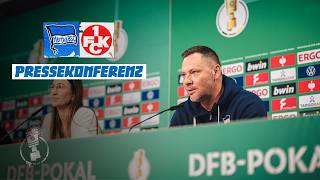 quotWir geben nicht aufquot  Die Pressekonferenz mit Grammozis und Dárdai nach dem DFBPokalAus [upl. by Rebm]