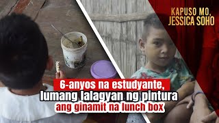 6anyos na estudyante lumang lalagyan ng pintura ang ginamit na lunch box  Kapuso Mo Jessica Soho [upl. by Nnaihs943]