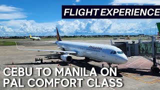 FLYING IN COMFORT CLASS ON PHILIPPINE AIRLINES A321CEO CEBU TO MANILA  Flight Experience [upl. by Regnij]