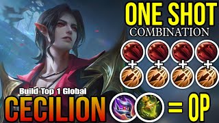 One Shot Combination Cecilion With New OP Build Build Top 1 global Cecilion  MLBB [upl. by Alrak277]