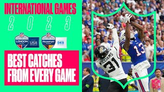 Bijan Robinson One Hand Grabs 🔥  Best Catches From The 2023 International Games  NFL UK [upl. by Namzed]