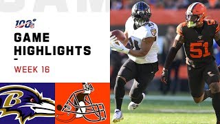 Ravens vs Browns Week 16 Highlights  NFL 2019 [upl. by Shaum]