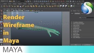 How to Render Wireframe in Maya Software Render [upl. by Akcebar819]