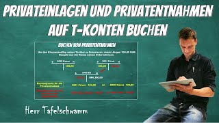 Buchen mit Privatkonto  Privatentnahmen und Privateinlagen  Einfach erklärt  Beispiel u TKonten [upl. by Nahoj]