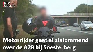 Motorrijder haalt met flinke snelheid rechts in en mag bij het CBR op verkeerscursus  RTV Utrecht [upl. by Eba]