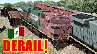 KCS México  Ferromex descarrilamiento de trenes⚠️ 🇲🇽 [upl. by Aicatsal688]