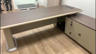 GOLDING 260cm Director Table with Storage Cabinet [upl. by Dlareg595]