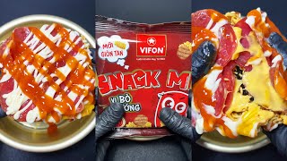 Ramen Hacks Shorts  Ramen Snack with Ham🥓Cheese🧀  COOKING  ASMR [upl. by Naffets543]