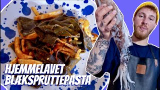 Hjemmelavet pasta med dansk blæksprutte i marinara sauce  Opskrifter  P Clausens Fiskehandel [upl. by Ecnerat]