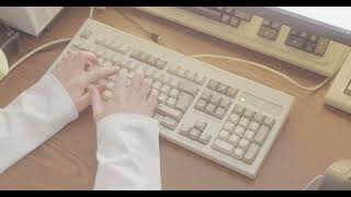 NMB RT8756 Keyboard  HiTek space invaders typing demo ASMR [upl. by Aryajay797]