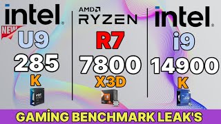 Intel ultra 9 285K VS İ9 14900K VS R9 9950X VS R7 7800X3D VS R9 7950X INTEL 285K GAMİNG Test leaks [upl. by Enaasiali299]