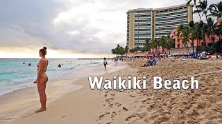 HAWAII PEOPLE  WAIKIKI BEACH WALK 🏖🌴 🏄‍♀️ hawaii waikikibeach travelvlog [upl. by Niaz953]