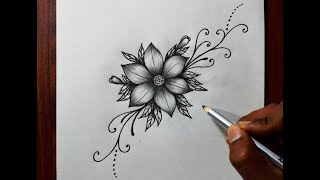 Flower drawing  pencil drawing how to draw a flower  sketch drawing [upl. by Armin]