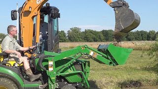 Digging a pond with a Compact Tractor  Kioti CK20s [upl. by Stevy]